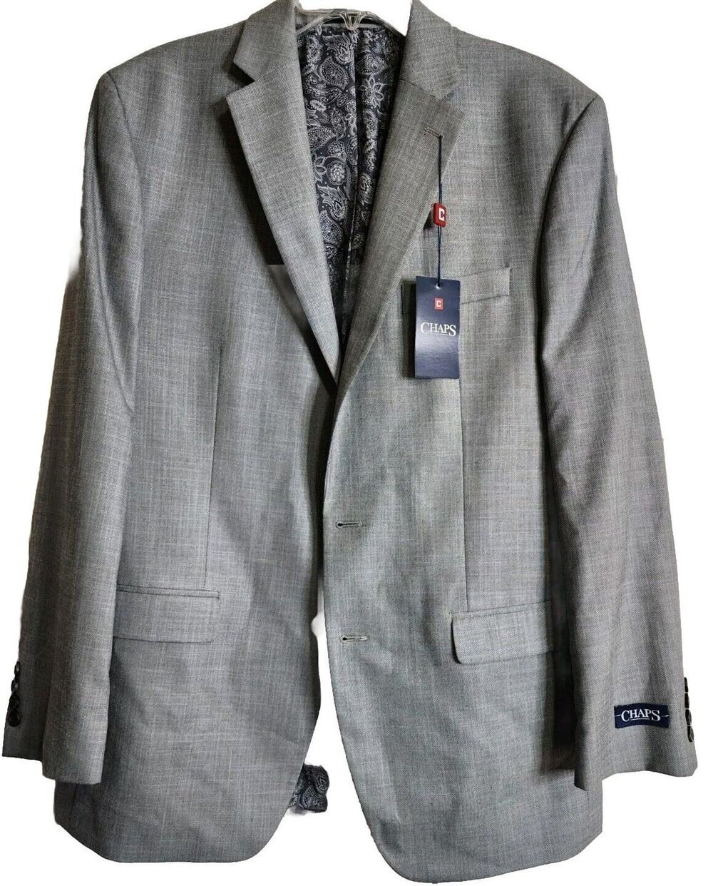 New With Tags Chaps Men's Sport Jacket Size  42 L Light Gray MSRP $160